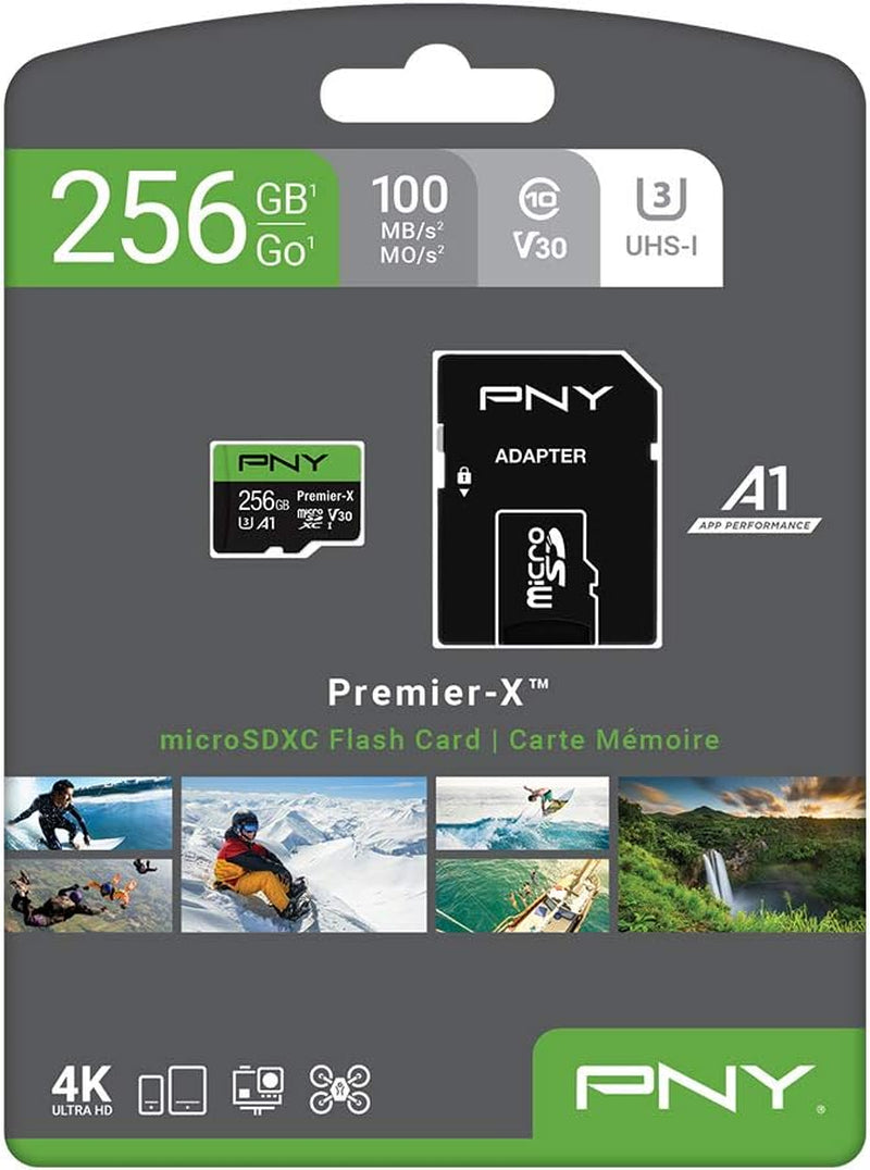 256GB Premier-X C10 U3 V30 A1 Microsdxc Flash Memory Card, UHS-I