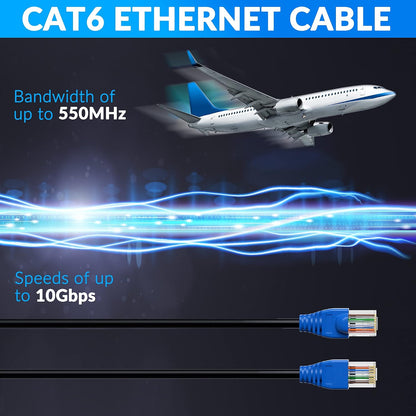 Cat 6 Outdoor Ethernet Cable 35 FT, Cat6 Outdoor Waterproof Direct Burial